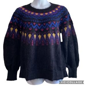 Time and Tru Women's XL Fair Isle Pattern Oversize Sweater